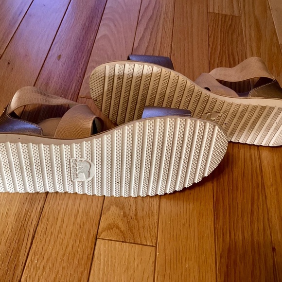 Sorel Ella Leather Sandals Warm Gold Size 6 - Picture 3 of 8